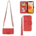 thumbnail image 1 of ELEHOLD Shoulder Strap PU Leather Wallet Case for Google Pixel 7 Pro 6.7" Ultra slim Soft TPU Magnetic Clasp Flip Folio with Kickstand Shockproof Removable Adjustable Crossbody Shoulder Strap,Red, 1 of 9