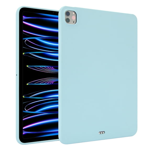 ELEHOLD Silicone Case For iPad Pro 13 2024 Heavy Duty Shockproof Cover, Slim&Lightweight, Soft Skin-Friendly, Anti-Scratch Protective Tablet Cover, Lightblue