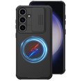 thumbnail image 1 of ELEHOLD Silicone Case for Samsung Galaxy S24,Rugged Magnetic Back Case with Sliding Camera Lens Protector Compatible with Mag Safe Rubber Shockproof Protection Galaxy S24 Cover,Black, 1 of 9