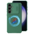 thumbnail image 1 of ELEHOLD Silicone Case for Samsung Galaxy S24,Rugged Magnetic Back Case with Sliding Camera Lens Protector Compatible with Mag Safe Rubber Shockproof Protection Galaxy S24 Cover,Darkgreen, 1 of 9