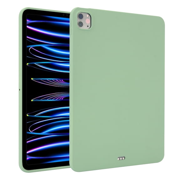 ELEHOLD Silicone Case For iPad 6th Generation Heavy Duty Shockproof Cover, Slim&Lightweight, Soft Skin-Friendly, Anti-Scratch Protective Tablet Cover, Matchagreen