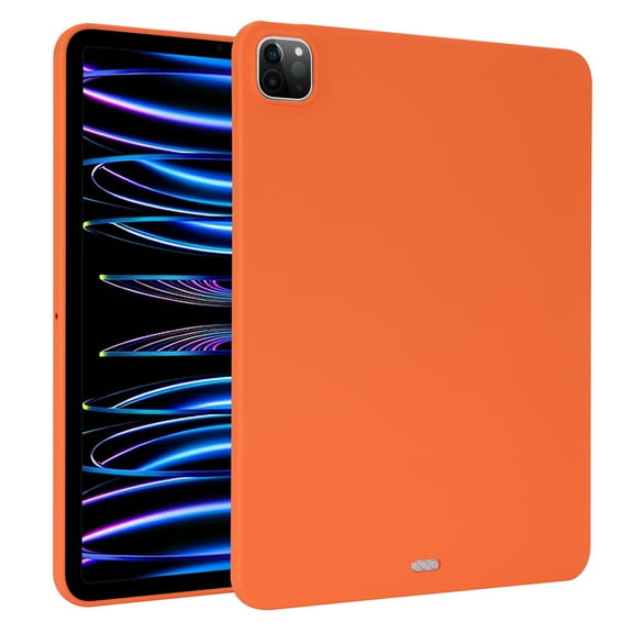 ELEHOLD Silicone Case For iPad 9th/8th/7th Generation Heavy Duty Shockproof Cover, Slim&Lightweight, Soft Skin-Friendly, Anti-Scratch Protective Tablet Cover, Orange