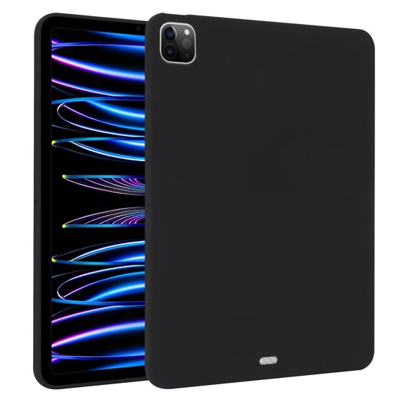 ELEHOLD Silicone Case For iPad 9th/8th/7th Generation Heavy Duty Shockproof Cover, Slim&Lightweight, Soft Skin-Friendly, Anti-Scratch Protective Tablet Cover, Black