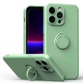thumbnail image 1 of ELEHOLD Silicone Case for iPhone 15 Slin Thin Case with Folding Bracket Ring Holder Kickstand Function Non-Slip Soft TPU Shockproof Case Cover 6.1 inch Support Magnetic Car Mount,Mint, 1 of 8