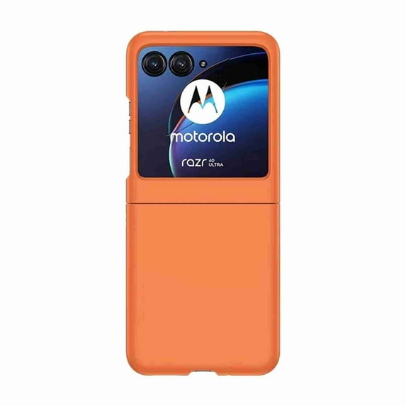 ELEHOLD Slim Case for Motorola Razr 40 Ultra (2023) Skin-Touch Slim Thin Lightweight Cover with Built-in Front Screen Protector Shockproof Anti-Scratch Case, Orange