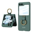 thumbnail image 1 of ELEHOLD Slim Case for Samsung Galaxy Z Flip 5 Case with Built-in Small Front Screen Protector Metal Ring Holder Matte PC Shockproof Cover for Samsung Z Flip 5 2023,Darkgreen, 1 of 7