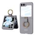 thumbnail image 1 of ELEHOLD Slim Case for Samsung Galaxy Z Flip 5 Case with Built-in Small Front Screen Protector Metal Ring Holder Matte PC Shockproof Cover for Samsung Z Flip 5 2023,Gray, 1 of 7