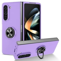 ELEHOLD Slim Case for Samsung Galaxy Z Fold 7 Rugged Case with Metal Ring Holder Kickstand Support Magnetic Car Mount Holder Shockproof Case for Samsung Galaxy Z Fold 7,PurpFle