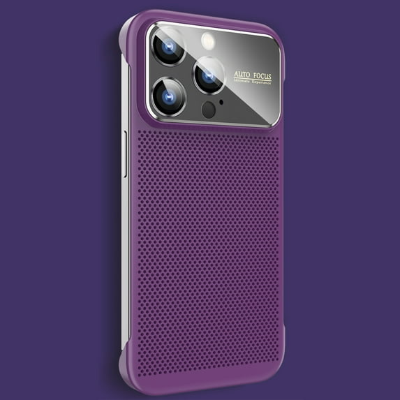 ELEHOLD Slim Case for iPhone 12 Case Frameless Design Heat Dissipation Honeycomb Full Camera Lens Protection Slim Lightweight Case Cover,purple