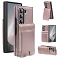 thumbnail image 1 of ELEHOLD Slim Faux Leather Case for Samsung Galaxy Z Fold 4, PU Leather Card Holder Flip Stand Shockproof Wallet Case With Front Tempered Glass for Samsung Galaxy Z Fold 4,Rosegold, 1 of 8