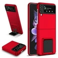 thumbnail image 1 of ELEHOLD Slim Fit Case for Samsung Galaxy Z Flip 3 with Thickened Lens Frame Invisible Hidden Kickstand Non-Slip Full Body Shockproof Protective Cover for Samsung Z Flip 3, Red, 1 of 10