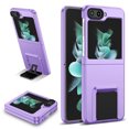 thumbnail image 1 of ELEHOLD Slim Fit Case for Samsung Galaxy Z Flip 5 with Thickened Camera Lens Frame Invisible Foldable Kickstand Non-Slip Full Body Shockproof Protective Cover for Samsung Z Flip 5, Purple, 1 of 10
