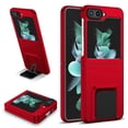 thumbnail image 1 of ELEHOLD Slim Fit Case for Samsung Galaxy Z Flip 5 with Thickened Camera Lens Frame Invisible Foldable Kickstand Non-Slip Full Body Shockproof Protective Cover for Samsung Z Flip 5, Red, 1 of 10