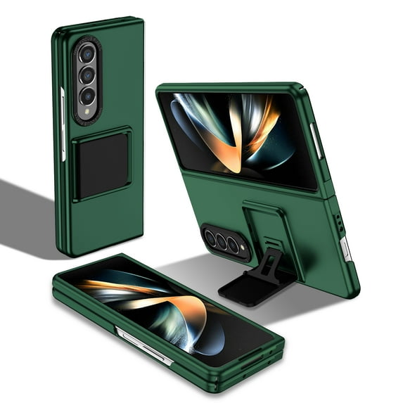 ELEHOLD Slim Fit Case for Samsung Galaxy Z Fold 3 with Thickened Camera Lens Frame Invisible Hidden Kickstand Non-Slip Full Body Shockproof Protective Cover for Samsung Z Fold 3,Green