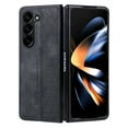 thumbnail image 1 of ELEHOLD Slim Leather Case for Samsung Galaxy Z Fold 4, Luxury Premium Leather Embossed Pattern Full Body Protection Shockproof Scratch-Resistant Case for Samsung Z Fold 4,Black, 1 of 6