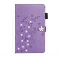 thumbnail image 1 of ELEHOLD Slim Leather Case for iPad 10th Gen 10.9" 2022, Embossed Flowers Pattern Glitter Diamond Card Slots Kickstand Magnetic Clasp Multi-Functional Folio Case,Purple, 1 of 6