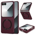 thumbnail image 1 of ELEHOLD Slim Magnetic Case for Samsung Galaxy Z Flip 7 Magnetic Mag-Safe Compatible Non-Slip Anti-Scratch Anti-Fingerprint Shockproof Lightweight Case for Galaxy Z Flip 7,Winered, 1 of 7