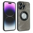 thumbnail image 1 of ELEHOLD Slim Magnetic Case for iPhone 12 Pro Max,PU Leather Stylish Logo View Window Camera Lens Protection Compatible with MagSafe Anti-Scratch Shockproof Case,Grey, 1 of 7