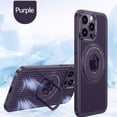 thumbnail image 1 of ELEHOLD Slim Magnetic Case for iPhone 13,Hybrid Rugged Case with Foldable Kickstand Bracket Compatible with MagSafe Shockproof Case for iPhone 13,Purple, 1 of 7