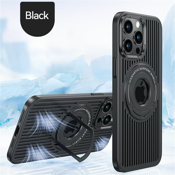 ELEHOLD Slim Magnetic Case for iPhone 13 Pro,Hybrid Rugged Case with Foldable Kickstand Bracket Compatible with MagSafe Shockproof Case for iPhone 13 Pro,Black