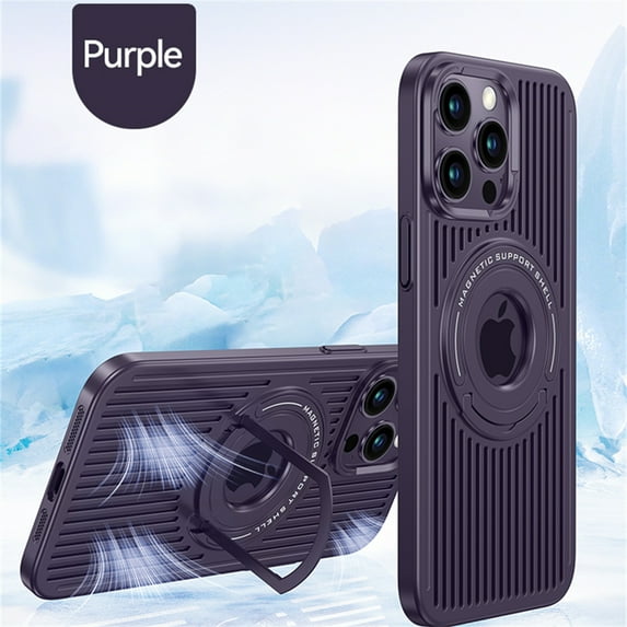ELEHOLD Slim Magnetic Case for iPhone 13 Pro Max,Hybrid Rugged Case with Foldable Kickstand Bracket Compatible with MagSafe Shockproof Case for iPhone 13 Pro Max,Purple