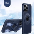 thumbnail image 1 of ELEHOLD Slim Magnetic Case for iPhone 14,Hybrid Rugged Case with Foldable Kickstand Bracket Compatible with MagSafe Shockproof Case for iPhone 14,Blue, 1 of 7