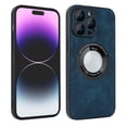 thumbnail image 1 of ELEHOLD Slim Magnetic Case for iPhone 14 Pro,PU Leather Stylish Logo View Window Camera Lens Protection Compatible with MagSafe Anti-Scratch Shockproof Case,Blue, 1 of 7