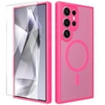 thumbnail image 1 of ELEHOLD Slim Magnetic Mag-Safe Case for Samsung Galaxy S24 Ultra, Shockproof Matte Protective Drop Protection Anti-Fingerprint Grip Camera Lens Bumper Case Cover with Screen Protector,Rose, 1 of 6