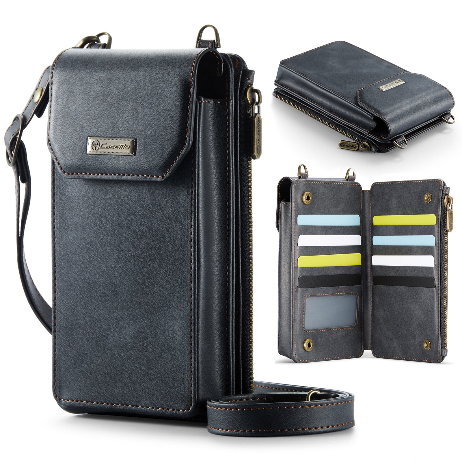 Phone Lanyard Crossbody With Wallet - Adjustable Zippered Pouch, Detachable Chain