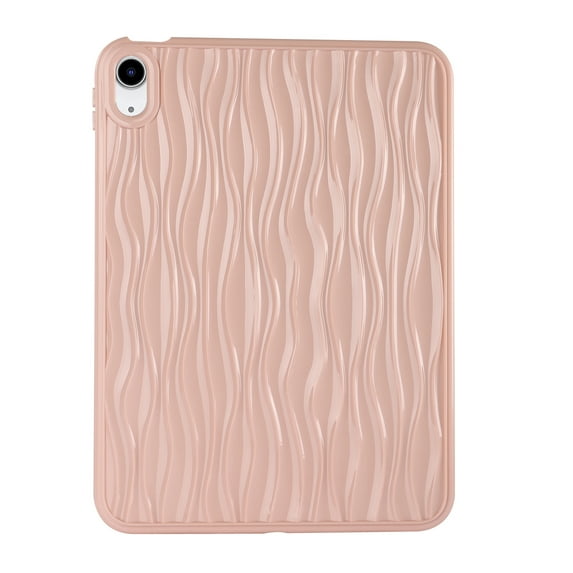 ELEHOLD Soft Case for iPad 10th Generation 10.9" 2022, with Ripple Design Slim Lightweight Shockproof Anti-Scratch Case for iPad 10th Gen 10.9 inch,Pink