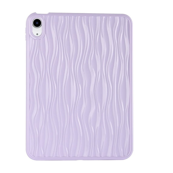 ELEHOLD Soft Case for iPad 10th Generation 10.9" 2022, with Ripple Design Slim Lightweight Shockproof Anti-Scratch Case for iPad 10th Gen 10.9 inch,Purple