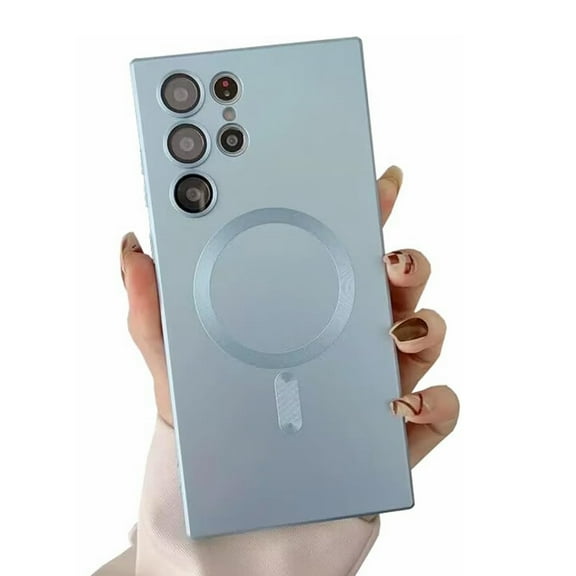 ELEHOLD Soft Shockproof Case for Samsung Galaxy S24 Plus,Camera Lens Protector Mag Safe Compatible Anti-Fingerprint Anti-Scratch Protective Silicone Shell Galaxy S24 Plus Case,Blue