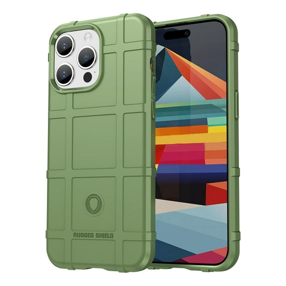 ELEHOLD Soft Shockproof Case for iPhone 15 Plus 2023, Rugged Heavy Duty Protective Cover Non-Slip Anti-Scratch Flexible Case for iPhone 15 Plus 6.7 Inch, Green