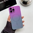 thumbnail image 1 of ELEHOLD Soft Silicone Case for iPhone 15 Pro Max, Gradient Color Compatible with Magnetic MagSafe Full Body Shockproof Anti-Scratch Protective Cover for iPhone 15 Pro Max 6.7",Purple+Gray, 1 of 9