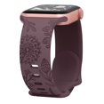 thumbnail image 1 of ELEHOLD Soft Silicone Floral Pattern Engraved Sport Women Strap Replacement Band Compatible for Apple iWatch Series SE/9/8/7/6/5/4/3/2/1 38/40/41mm,Purple, 1 of 5