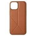thumbnail image 1 of ELEHOLD Stand Case for iPhone 13 Pro,Leather Case with TPU Shockproof Bumper Foldable Kickstand Slim Lightweight Protective Case,Brown, 1 of 8