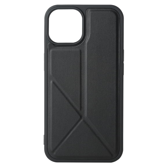 ELEHOLD Stand Case for iPhone 14,Leather Case with TPU Shockproof Bumper Foldable Kickstand Slim Lightweight Protective Case,Black