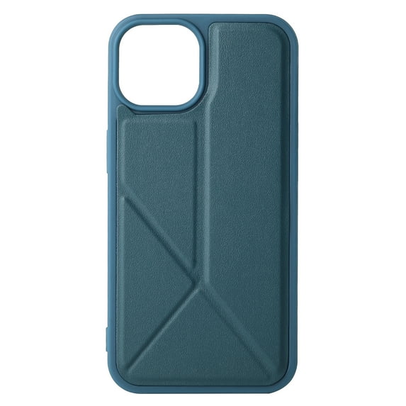 ELEHOLD Stand Case for iPhone 14,Leather Case with TPU Shockproof Bumper Foldable Kickstand Slim Lightweight Protective Case,Blue