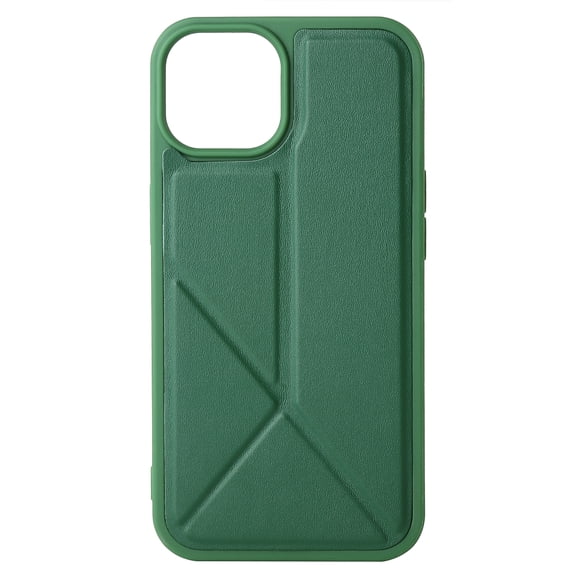 ELEHOLD Stand Case for iPhone 14 Plus,Leather Case with TPU Shockproof Bumper Foldable Kickstand Slim Lightweight Protective Case,Green