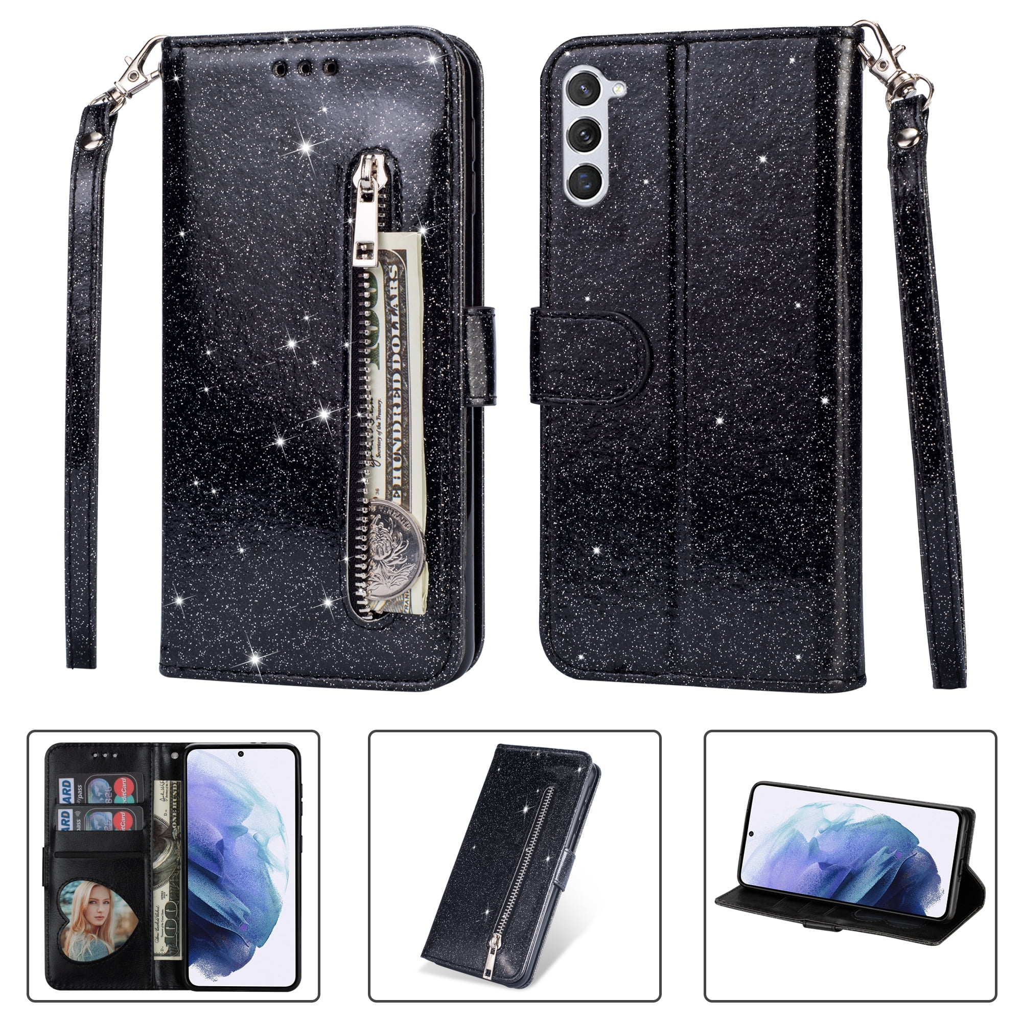 MEGSHI Wallet Case For Samsung Galaxy S24 Ultra – Magnetic, Detachable, With RFID Blocking & Shoulder Strap