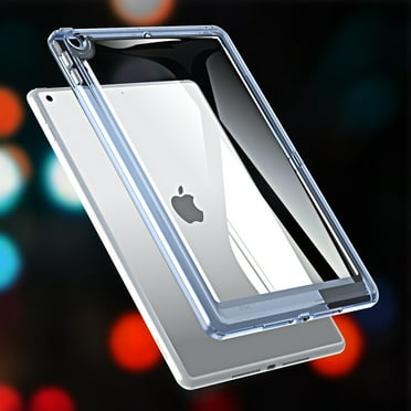 ELEHOLD Tablet Case for iPad 10.2 2021/2020/2019, Slim Lightweight Anti-Scratch Shockproof Transparent Hard Acrylic Back Cover,Blue