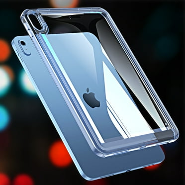 ELEHOLD Tablet Case for iPad 10.9 2022, Slim Lightweight Anti-Scratch Shockproof Transparent Hard Acrylic Back Cover,Blue