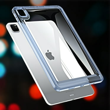 ELEHOLD Tablet Case for iPad Pro 11 2024, Slim Lightweight Anti-Scratch Shockproof Transparent Hard Acrylic Back Cover,Blue