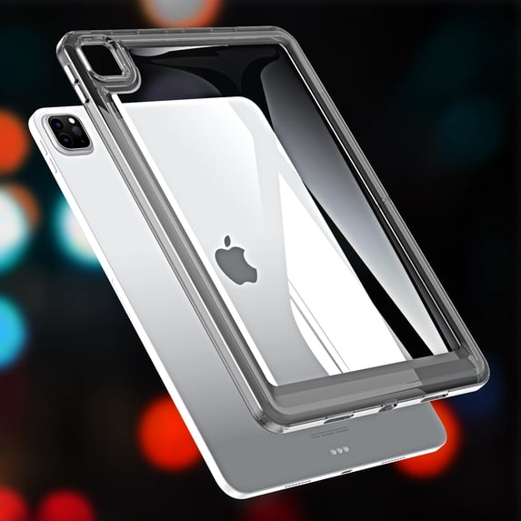 ELEHOLD Tablet Case for iPad Pro 11 2024, Slim Lightweight Anti-Scratch Shockproof Transparent Hard Acrylic Back Cover,Grey