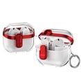 thumbnail image 1 of ELEHOLD Transparant Plating Case For Samsung Galaxy Buds 3/3pro Full Body Protection Cover Case  w/ Secure Lock + Anti-Lost Keychain, Support Wireless Charging, Red, 1 of 11