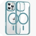 thumbnail image 1 of ELEHOLD Transparent Case For iPhone 16 Pro Max Shockproof Magnetic Rugged Cover, MagSafe Compatible, Metal Key, Slim&Lightweight, Aqua, 1 of 8