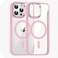 thumbnail image 1 of ELEHOLD Transparent Case For iPhone 16 Pro Max Shockproof Magnetic Rugged Cover, MagSafe Compatible, Metal Key, Slim&Lightweight, Darkpink, 1 of 8