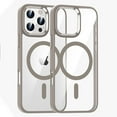 thumbnail image 1 of ELEHOLD Transparent Case For iPhone 16 Pro Max Shockproof Magnetic Rugged Cover, MagSafe Compatible, Metal Key, Slim&Lightweight, Titaniumgold, 1 of 8