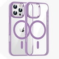 thumbnail image 1 of ELEHOLD Transparent Case For iPhone 16 Pro Shockproof Magnetic Rugged Cover, MagSafe Compatible, Metal Key, Slim&Lightweight, Violet, 1 of 8
