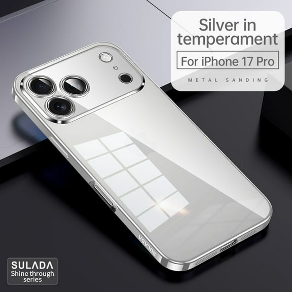 ELEHOLD Transparent Clear Case for iPhone 17 Pro,Shockproof Slim Lightweight All-Inclusive Lens Cover Anti-Yellowing Shockproof Durable Clear Case for iPhone 17 Pro, Silver